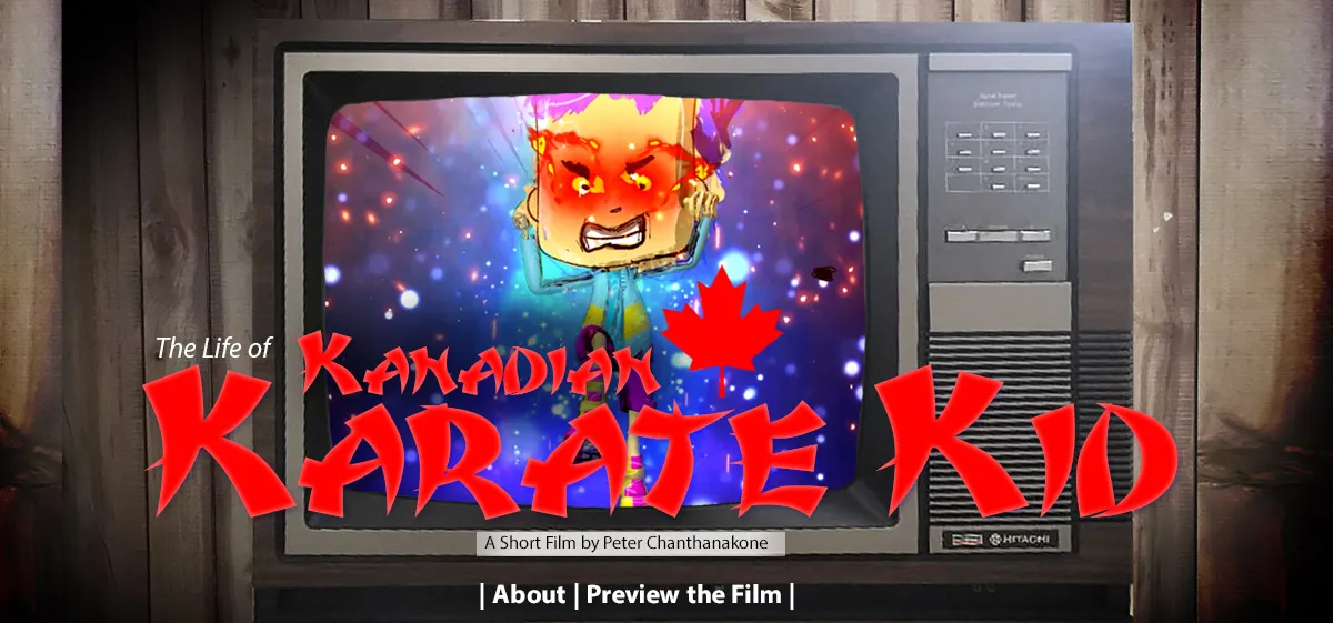 Kanadian Karate Kid artwork displayed on a vintage television